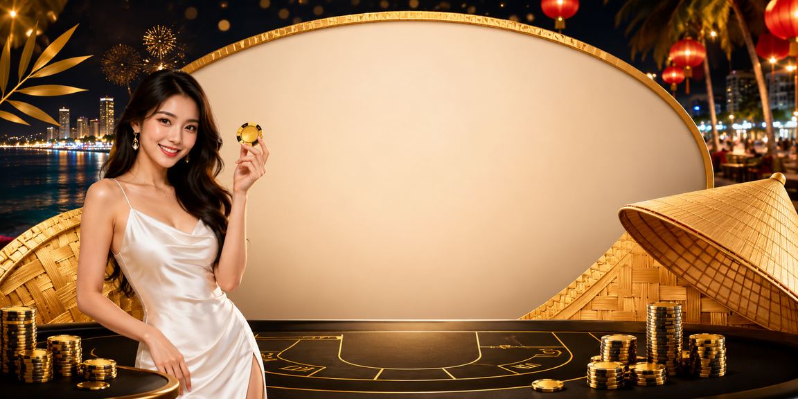 Người chơi Baccarat tại Nha Trang với nón lá truyền thống – hình ảnh casino Việt Nam